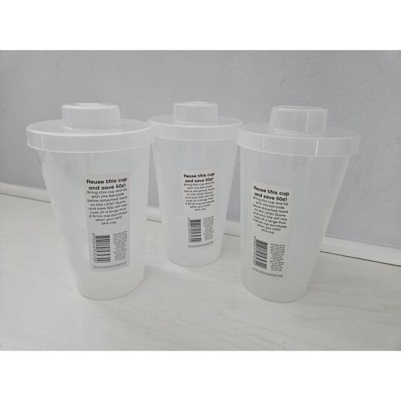 Vintage Lego Store Large Pick-a-Brick Cup Storage Container w Lid, Set Of 3 - Picture 1 of 6